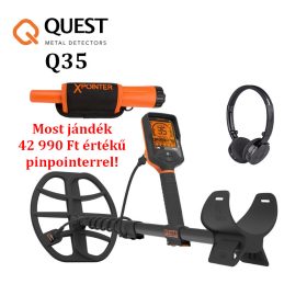   Quest Q35 fémkereső fémdetektor vezeték nélküli fejhallgatóval + ajándék pinpointer