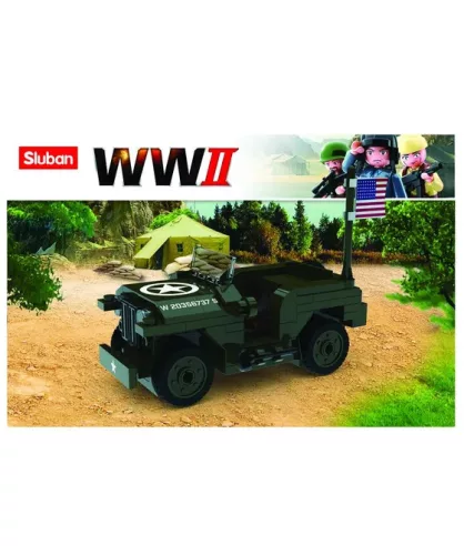 Sluban Army WWII - második világháborús amerikai jeep építőjáték készlet