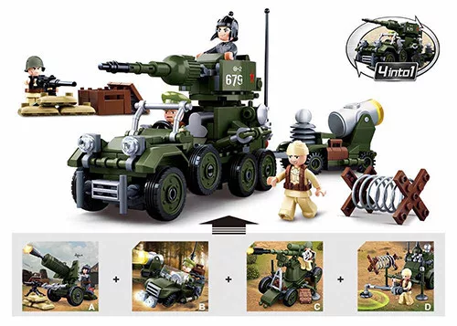Sluban WWII - 4 in 1 Fémdetektoros aknakereső építőjáték készlet
