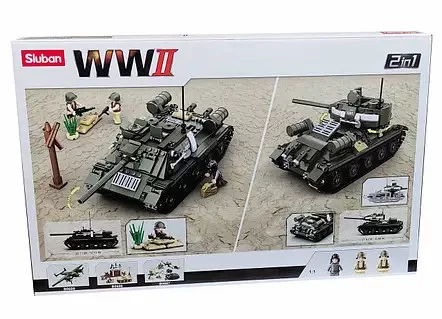 Sluban Army WWII - 2 in 1 szovjet T34/85 tank építőjáték készlet