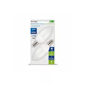 V-TAC 5.5 W E14 hideg fehér LED gyertya égő csomag (2 db)